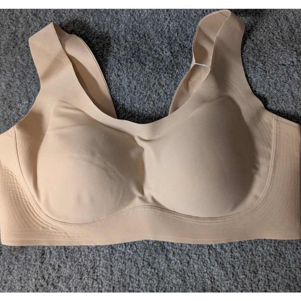 HSIA Anti Sagging Wireless Full Coverage Push Up Bra Womens XL 38 Beige